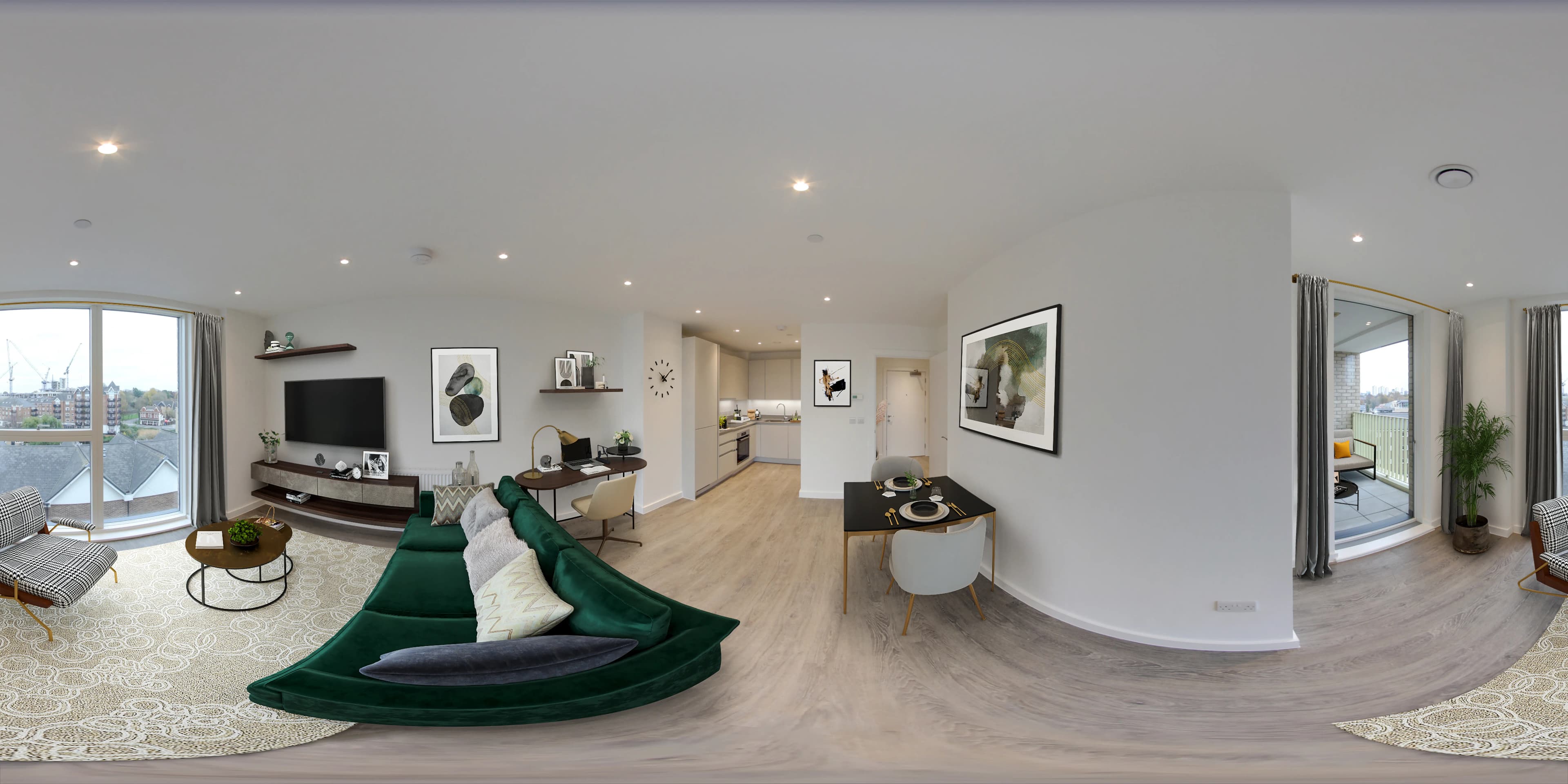 Virtually staged room